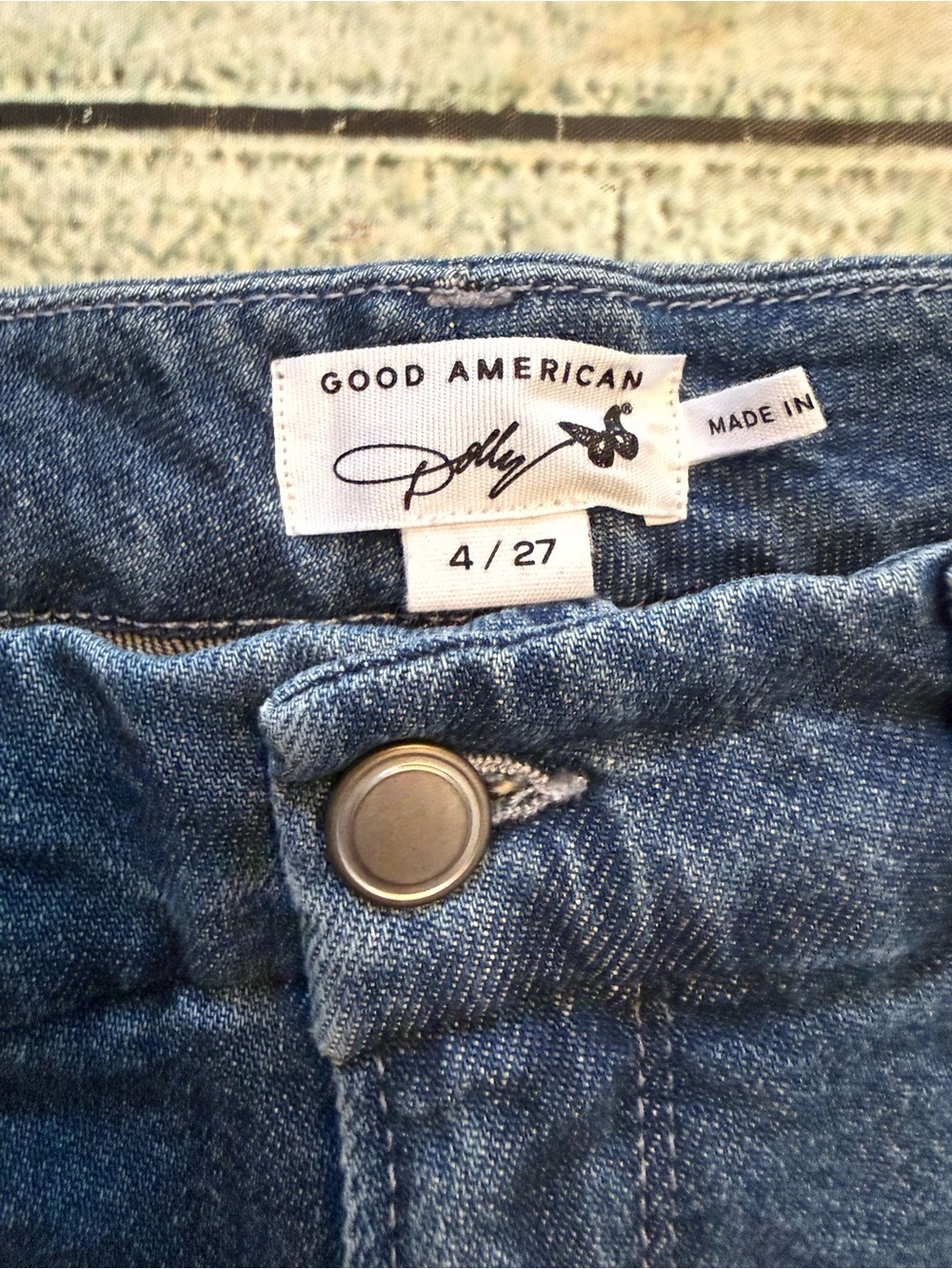 Good American Dolly Joleans Crystal Wide Leg Jeans. 4/27 FLAWS read description - Picture 6 of 13
